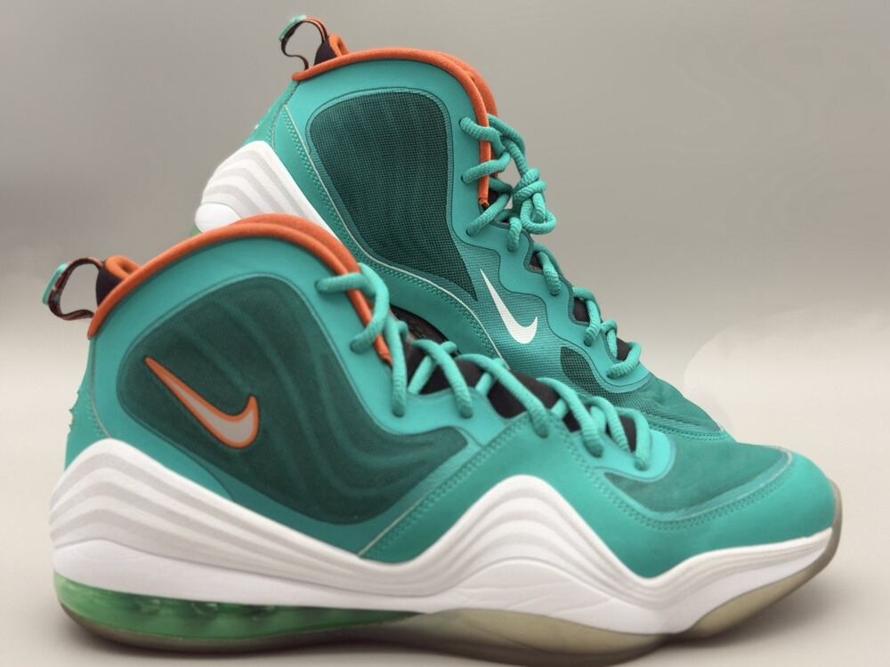 Nike Air Penny V Miami Dolphins 537331-300 Men’s Size 12 Basketball Shoes
